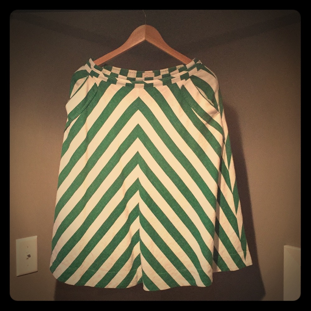 Green chevron skirt